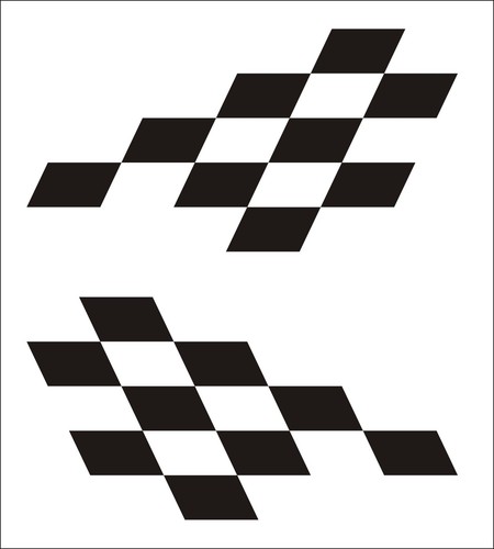 Chequered vinyl stickers - 2x,