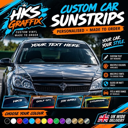 Custom car windscreen - car, sunstrip