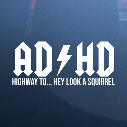 Adhd funny car - car, sticker,