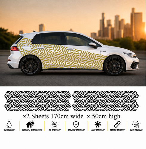 Car camouflage side decals - side, kit