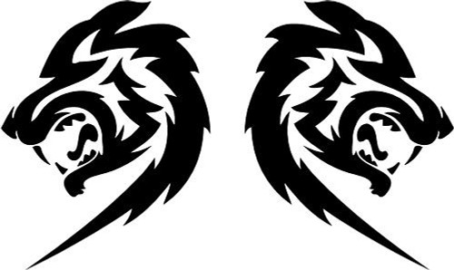 Tribal wolf head - tribal, car,camper