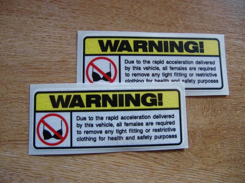 Funny warning sticker - 2x,